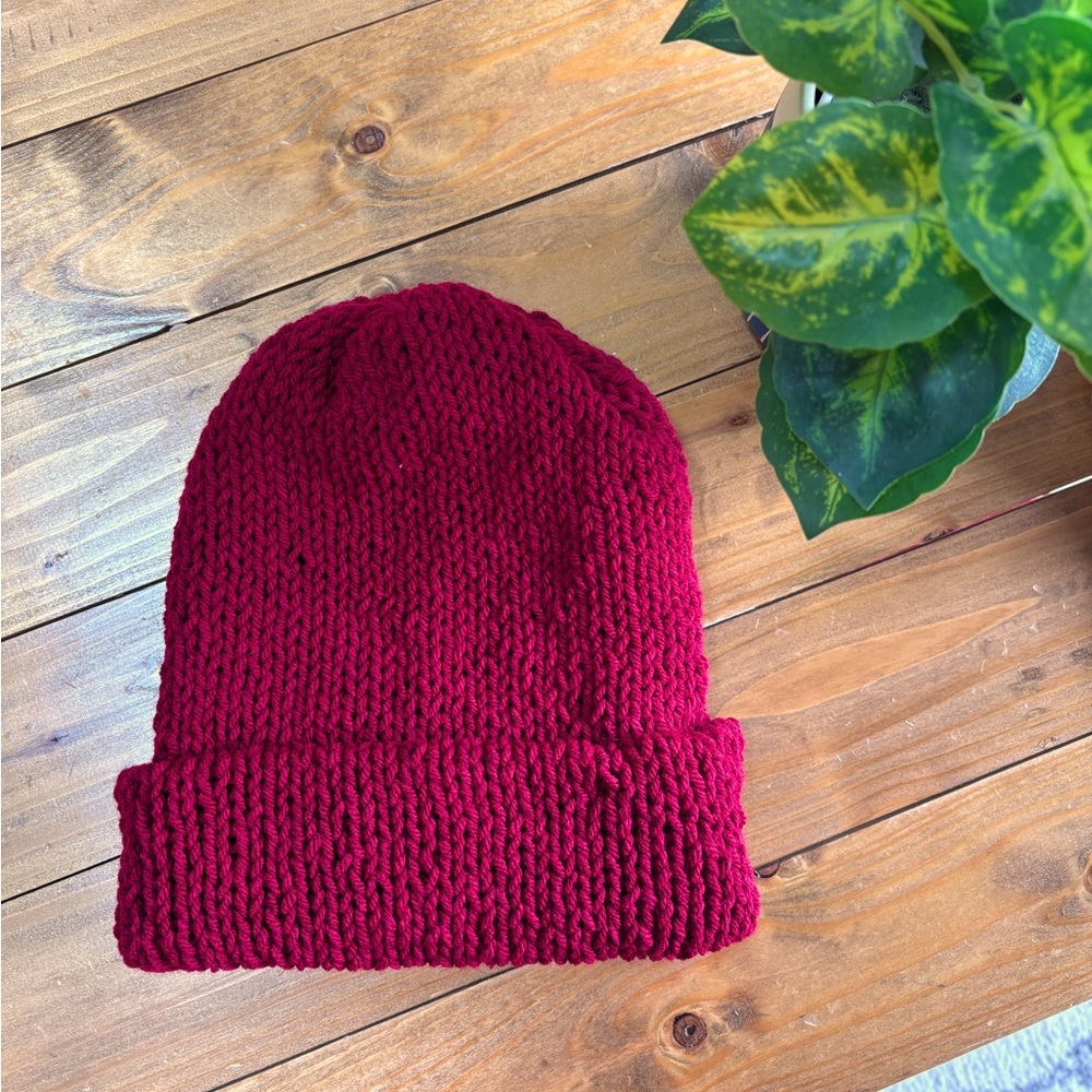 Handmade knit beanie